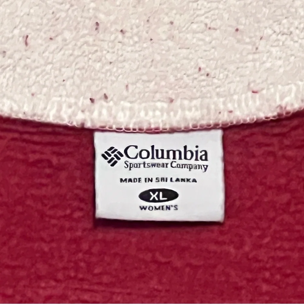 Columbia Women’s XL Red Fleece Lined Zip Jacket Coat Full Zip Soft Shell Outdoor